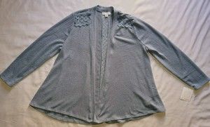 NWT LA Thread Open Cardigan Sweater Long Sleeve Causal Duster 1X Plus Size Women